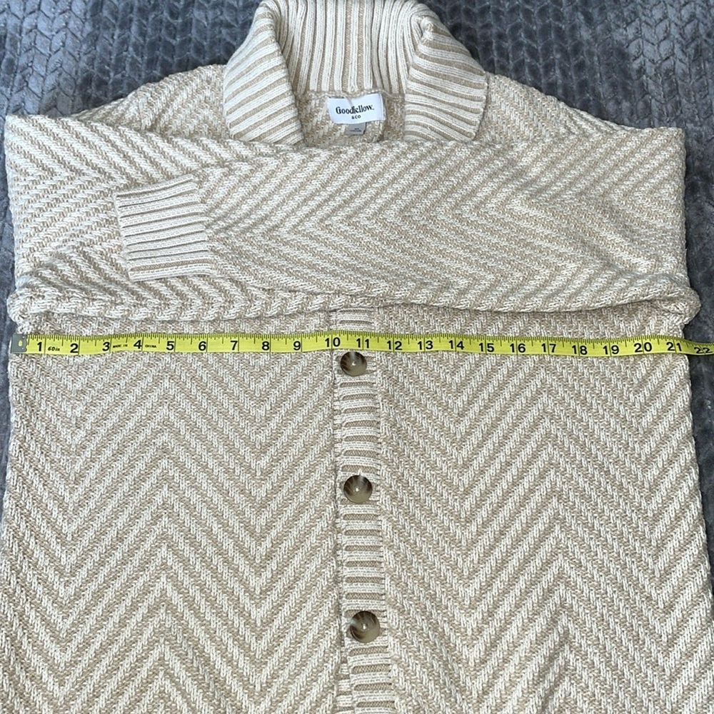 Men's Shawl Collared Sweater Cardigan - Goodfellow & Co‚ Cream. Size Medium - Picture 7 of 10